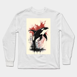 Killer Whale Ink Painting Long Sleeve T-Shirt